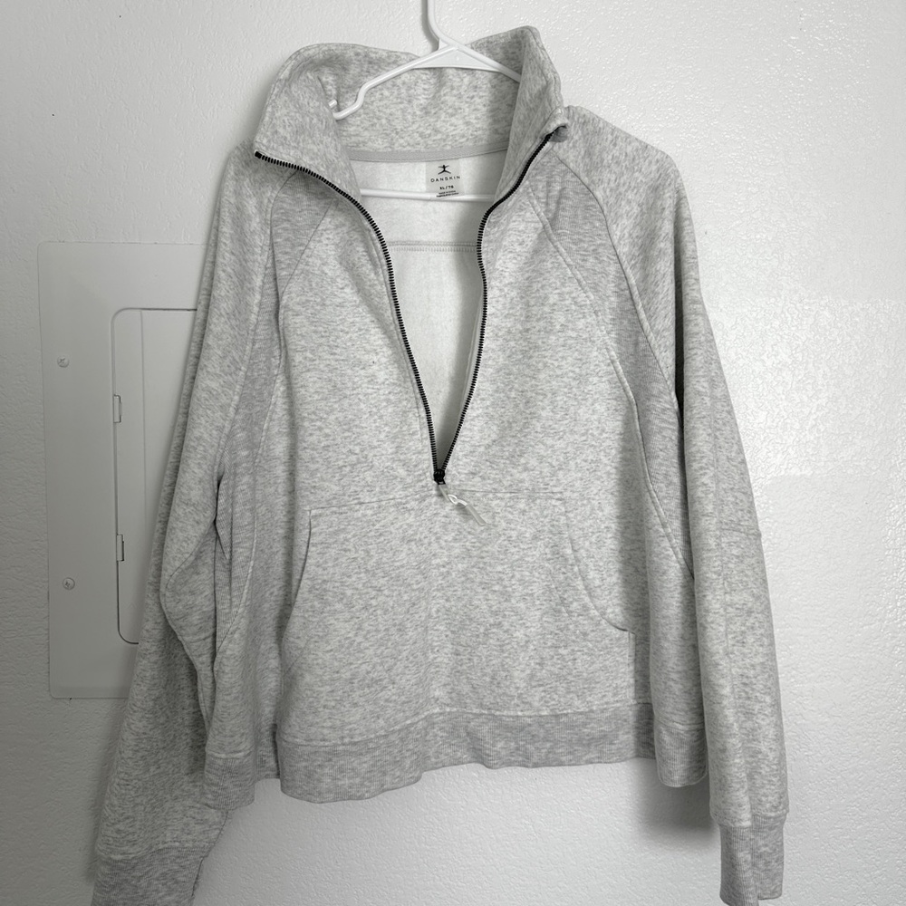 Danskin Sweater, Light Gray, XL
